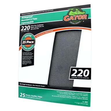 Gator Hoja de lija a prueba de agua y antiempaste de grano 180 x 25 unidades